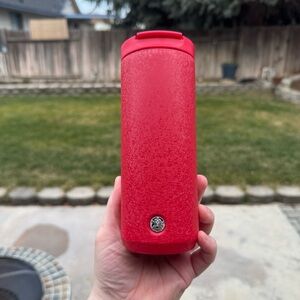Starbucks Flame Red Grip Finish Stainless Steel Vacuum Insulated Tumbler 12oz